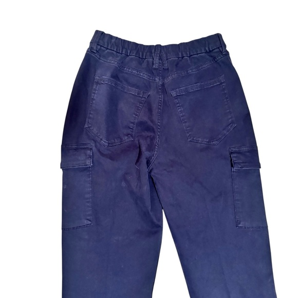 Good American Good Army Cuffed Pants Casual Cargo Navy Blue Women's Size 8/29 - Picture 7 of 8